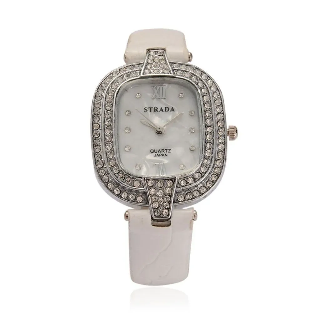 STRADA Austrian Crystal Watch with Earrings